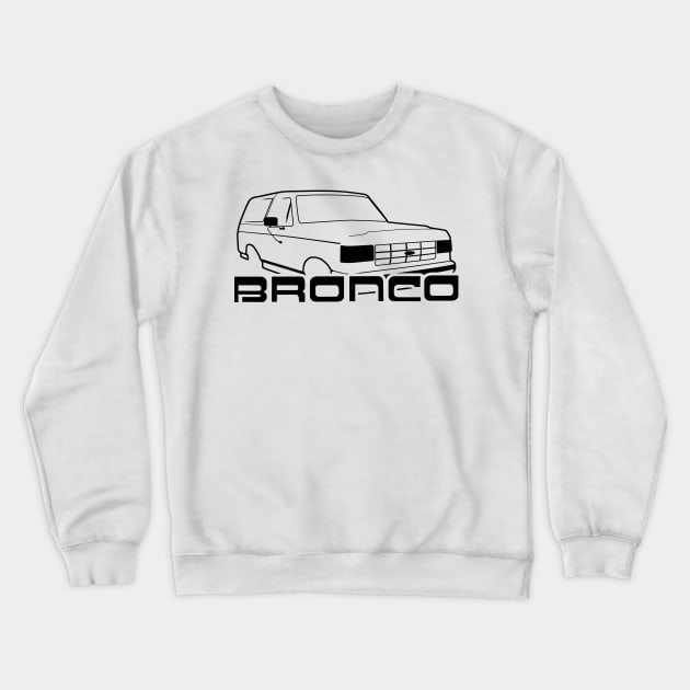 1987-1991 Bronco Front Side Black w/logo Crewneck Sweatshirt by The OBS Apparel